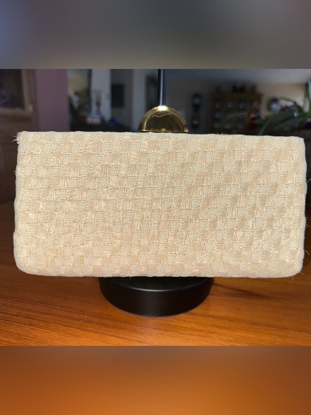 Vintage Morris Moskowitz Ivory Woven Clutch with Original Vanity Accessories - Picture 10 of 10